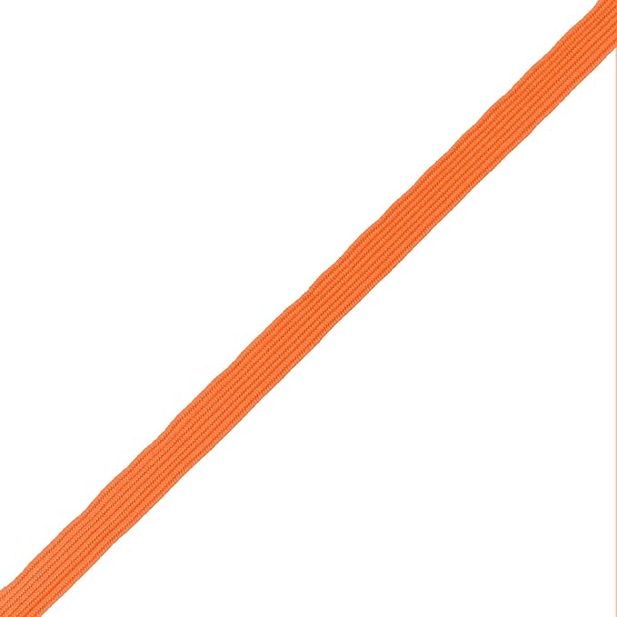 Mandala Crafts 16mm 20 Yds Roll of Orange Elastic Bands for Sewing - 5/8 Flat Elastics Cord - 5 8 Inch Braided Stretch Straps for Crafting