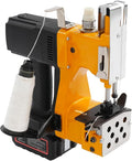 Bag Sewing Machine, 210W 2800-3200 Stitches/Min Portable Bag Closer Stitcher, Automatic Bag Stitching Packing Machine, Portable Industrial Bag Closer for Woven Bag, Non-Woven Fabric, Leather, Yellow