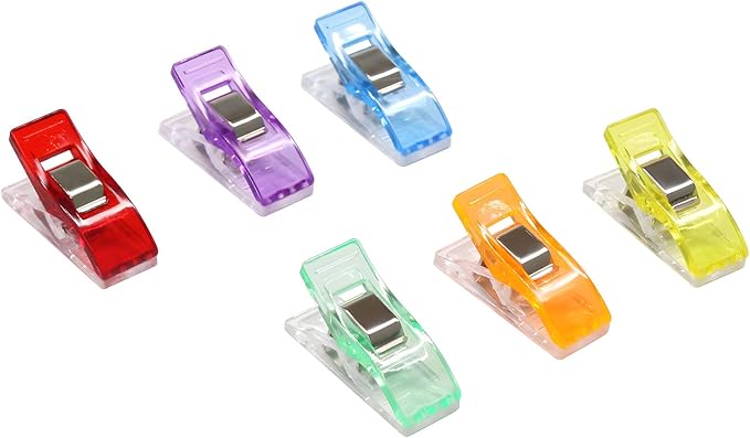 Coideal Small Sewing Fabric Clips, 48 Pcs Mini Multipurpose Quilt Clips for Quilting Crafts, Assorted Bright Colors with Plastic Box (Multicolored)