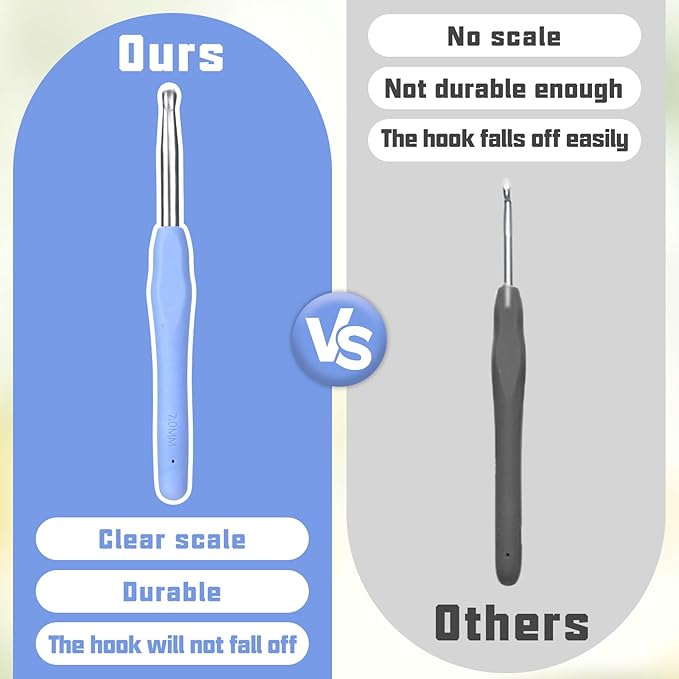Crochet Hook, 7.0 mm Ergonomic Crochet Hook, Crochet Needles, Ergonomic Handle Crochet Hooks, Knitting Needles with Soft Handle Beginners and Experienced Hobbyists (7.0 mm)