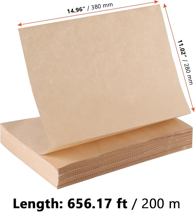 SINJEUN Brown Packing Paper Sheets, Folded Kraft Packing Paper Sheets, Size Total: 15" X 656' with 11" Perforations for Moving Cushioning Wrap Shipping Packaging ﻿