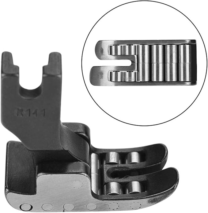 Roller Presser Foot, Black Industrial Sewing Machine Accessories 12 Bearings for Thick Cloth, Brand New and, Steel Material