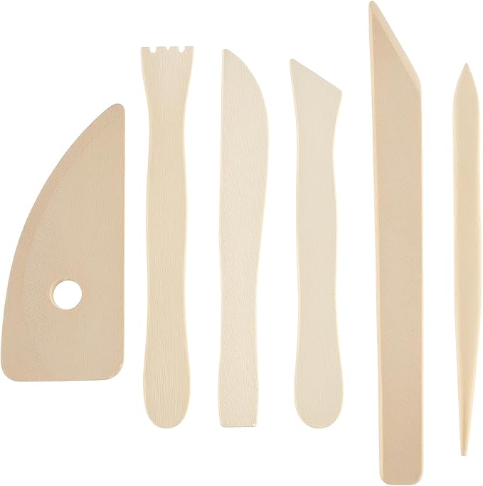 QWORK Pottery Clay Sculpting Tools, 17 Pcs Double-Sided Ceramics Carving Tool, Artists Modeling Tool for for CuttingTrimming Embossing Pattern