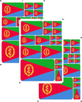 vmcoatdu Eritrea Eritrean Flag Laser Printing Sticker 3 Pcs Decal in Multiple Sizes Stickers (Green Eritrea)