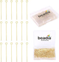14K Gold Plated Open Eye Pins Non Tarnish 25mm 200pcs for Jewelry Making Findings