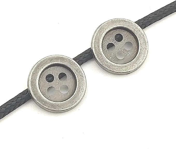 30pcs Metal Buttons Vintage Style Round Buttons 4 Holes Bulk for Clothing DIY Crafts Handmade Buttons Scrapbooking Sewing Decorations 15mm (Antique Silver)