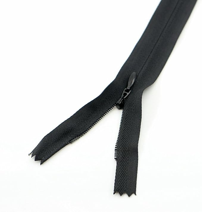 Leekayer 3# 4 Inch Invisible Zipper for DIY Tailor Sewing Craft 10cm Black Nylon Zippers Closed End Bulk 10 PCS/Pack (Black,4")