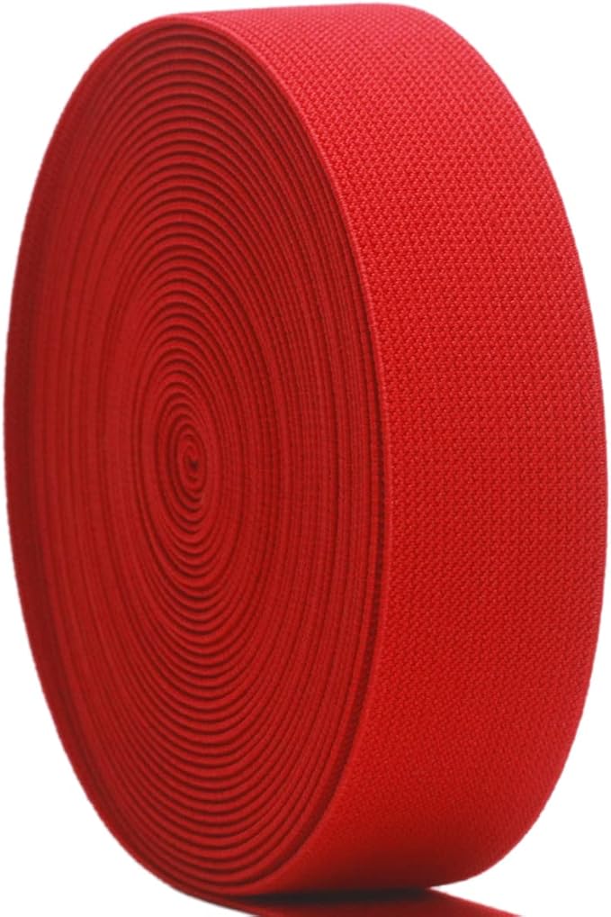 Red Wide Elastic Band for Sewing 1.5 inch 10 Yards Double-side Twill Woven Elasitc Stretch Straps Heavy Knit Elastic Waistband for Pants Wigs DIY Crafts & Projects