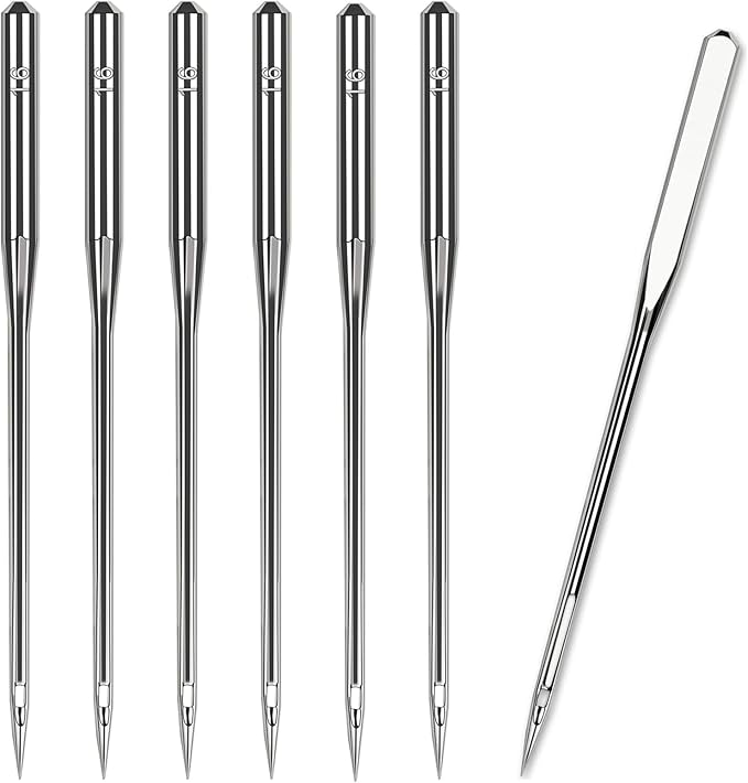 50 Pcs Size 100/16 Universal Leather&Jeans Sewing Machine Needles, Heavy Duty Machine Needles for Thickened Fabrics, Compatible with Home Sewing Machine