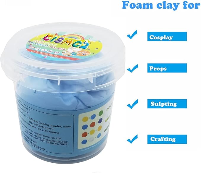 Air Dry Modeling Clay 10.5 oz Ultra Light Soft Magic Clay DIY Moulding Dough Primary Colors for Adults Kids Art Craft Kit Blue