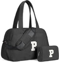 Teenage Girl Birthday Gift-Monogram Gifts-Women Duffle Bag with Initial, Personal Item Travel Bags，Gym Bag with Wet Pocket，Lightweight Travel Bags Personalized Tote with Makeup Pouch