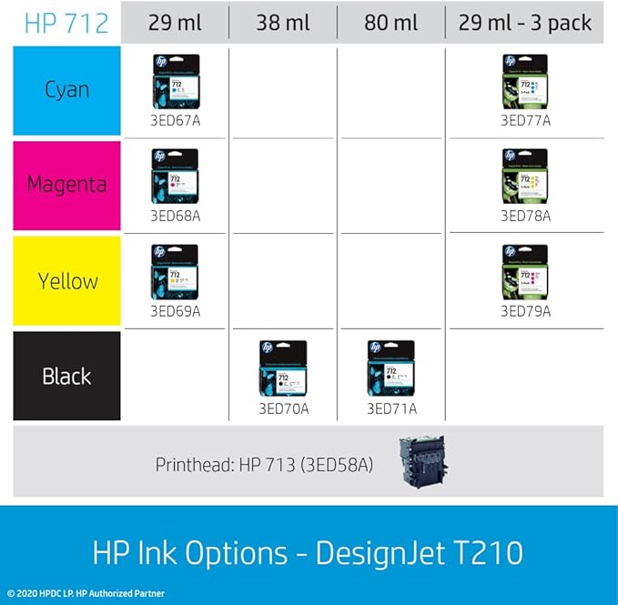 HP DesignJet T210 Large Format 24-inch Plotter Printer, for Easy Wide Format CAD & Poster Prints (8AG32D)