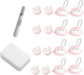 8 Pcs Duvet Clips with Pins Quilt Fixer,Non-Slip Duvet Cover Clips,Duvet Clips to Hold Comforter Inside,No Needles，Penguin Pattern(Inc Hook Tool,Storage Box)(Pink)