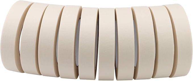 Lichamp Masking Tape 1 inch, 10 Pack General Purpose Masking Tape Bulk Multipack for Basic Use, 1 inch x 55 Yards x 10 Rolls (550 Total Yards)