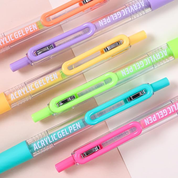 36 Colors Acrylic Gel Pens for Adult Coloring Books, 0.7mm Fine Tip Pens Marker with Press Design, Quick Dry Gel Pen for Paper, Canvas, Rock, Glass, Wood