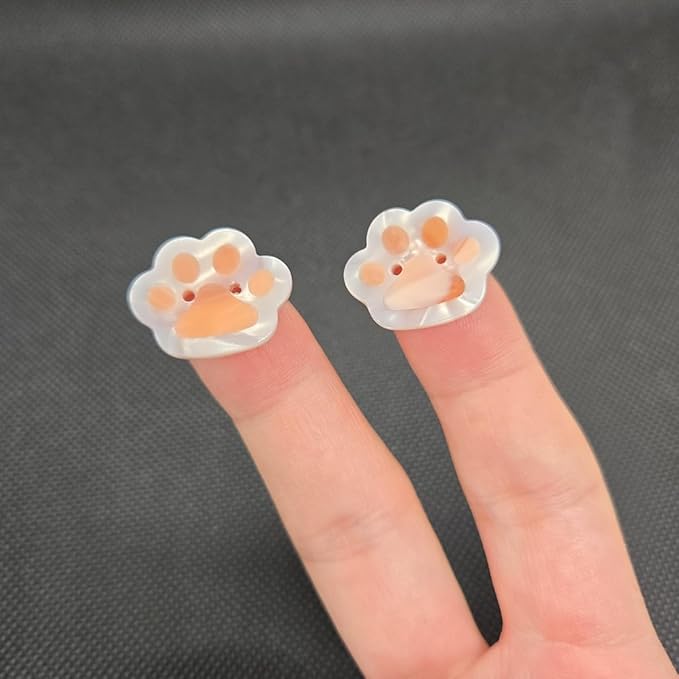 Novelty Puppy Paw Shaped Buttons for Crafts,Acetate Button for Clothes,Buttons for Sewing,Button Bulk,Pack of 6