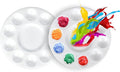 FANDAMEI Paint Palette, Paint Trays for Kids, Paint Pallets with 10 Wells for Adults & Kids, Round Paint Tray Palettes, Plastic Paint Tray Palette, for Painting or DIY Craft Class, White, 2 PCS