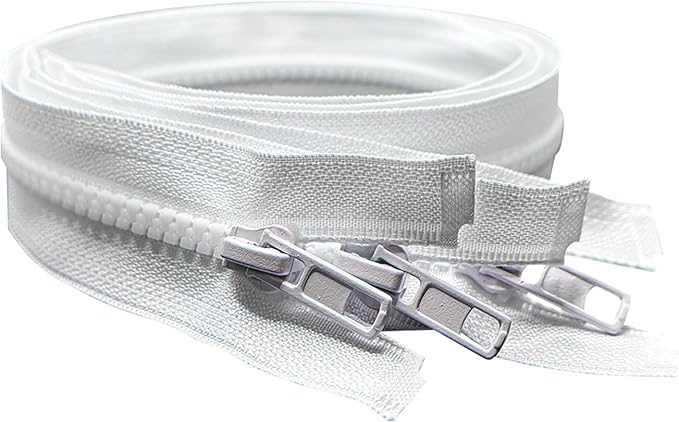 ANPURZII 3PCS #5 41 Inch White Separating Jacket Zippers for Sewing Coats, Molded Plastic Bulk Zippers(White 41" 3PCS)