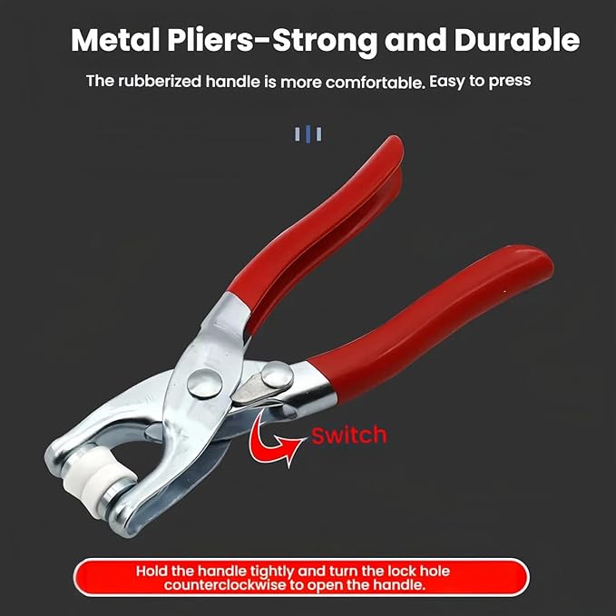 Sewing Kit with 100PCS Metal Buttons – Manual Pliers Tool Included, 2026 New Sewing Kit with Metal Buttons, Button Installer for Clothing, for DIY Crafts Sewing Fabric Clothes Bag Jean (Multicolor)