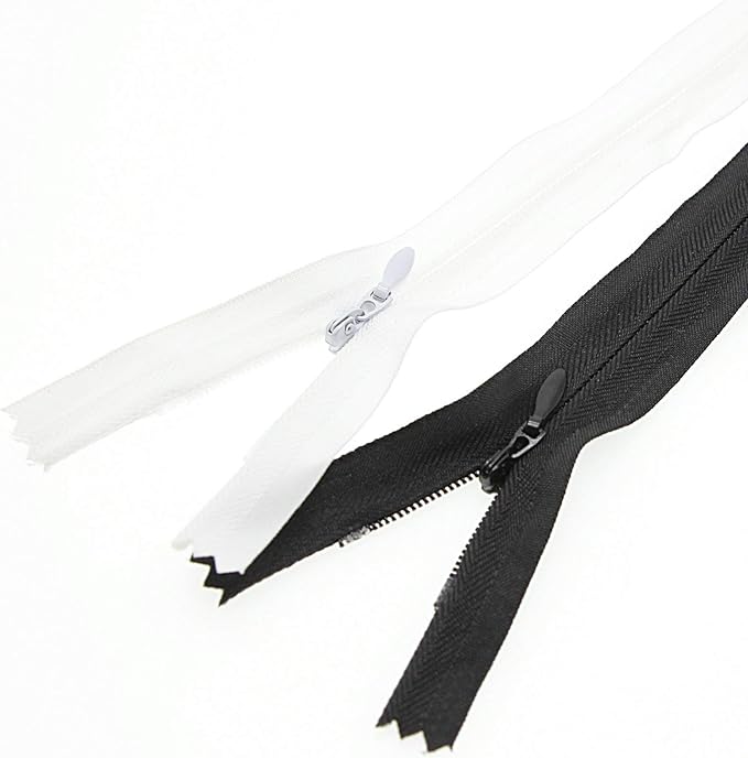 3# 34 Inch Invisible Zippers Black&White,86cm Nylon Coil Hidden Zipper for Sewer Tailor DIY Manual Handmade Zipper for Sewing Dress Bags Crafts Mattress Pillow Bed Sheet Sofa (10 PCS/Pack) Leekayer