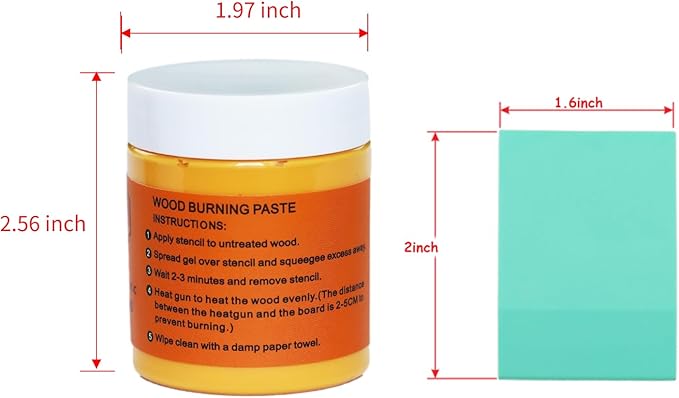 DGAGA 3*4OZ Wood Burning Paste Wood Burning Gel for Heat Gun Heat Activated Paste for Craft Chalk Paste for Wood Burning Ecthing Cream & Screen Printing Squeegee Chalk Paint Pen on Wooden,Canvas,Denim
