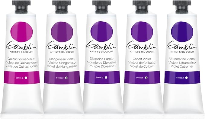 Gamblin Artist Oil Paint Set For Professionals - VIOLET SET - 37ml Tubes