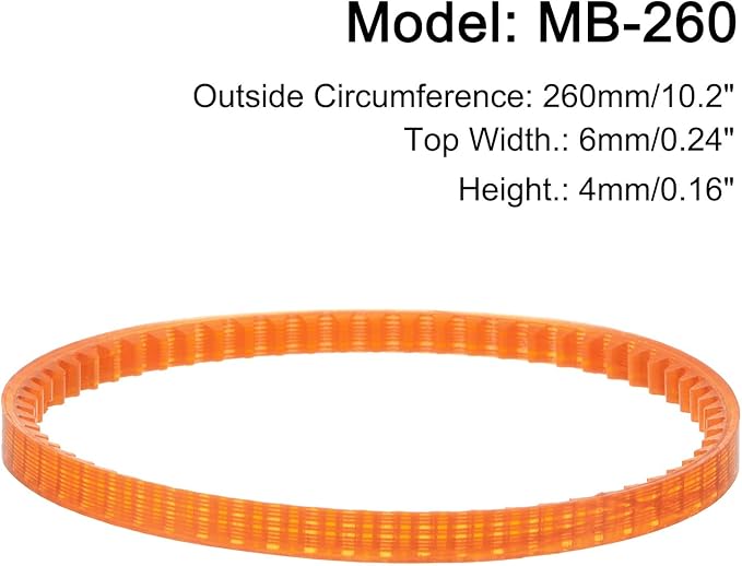 uxcell 4pcs MB Series Standard Sewing Machine Belts MB-260 Motor Drive V Belt, 260mm / 10.2" Outside Circumference