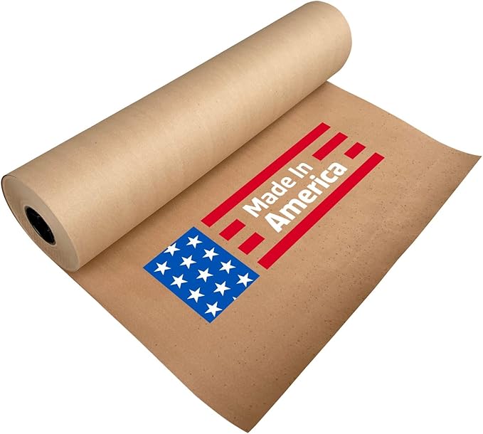 Sandbaggy Lightweight Kraft Paper Rolls - 30 lb. Recycled Paper - Shipping, Packing, Wrapping, Arts and Crafts - Made in The USA (Brown) (24 in x 1200 ft (2 roll), Brown)