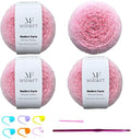 MSD&FT Ombre Yarn, 80% Acrylic 20% Nylon Blend, Pink Gradient, 4-Pack (Chateau Rose)