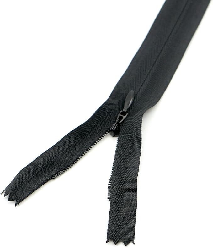 Leekayer 3# 10 Inch Invisible Zipper for DIY Tailor Sewing Craft 25.4cm Closed End Black Nylon Zippers Bulk 10 PCS/Pack (Black,10")