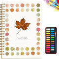 Water Color Workbook, Beginner-Friendly Watercolor Workbook, Watercolor Books, Nature Scenes Paint Set Art Crafts, with 12/24 Colors Paint Set with Paint Brush (E,24 Colors)