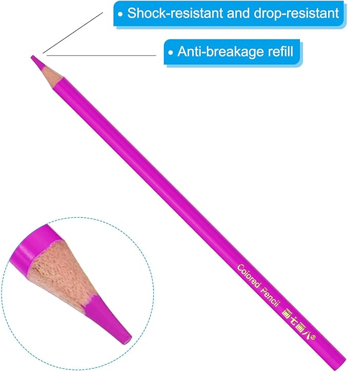 PATIKIL Rose Red Colored Pencils Set,6 Pcs Oil Color Pencils Wooden Coloring Drawing Pencil for Artists Art Painting