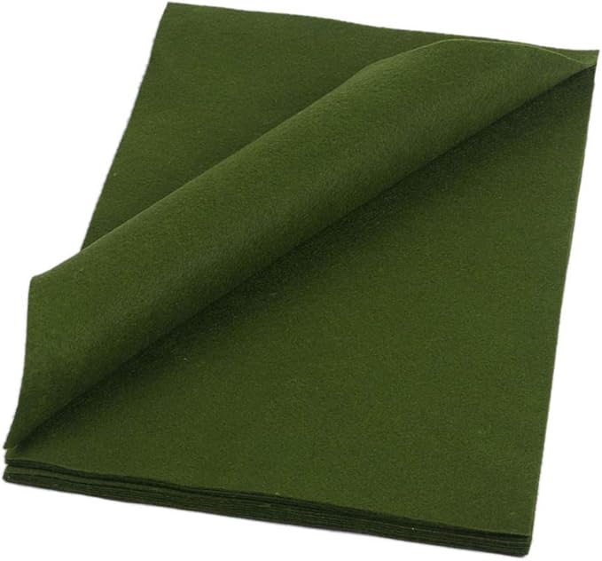 YYCRAFT Craft Soft Felt Sheets 9 Inch X 12 Inch - 24 Pcs Pack, Moss Green