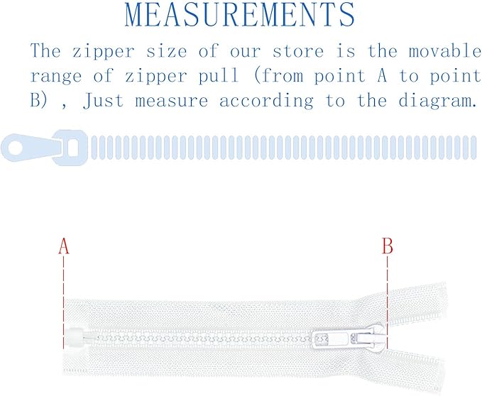 ANPURZII 2PCS #5 54 Inch White Separating Jacket Zippers for Sewing Coats, Molded Plastic Bulk Zippers(White 54" 2PCS)