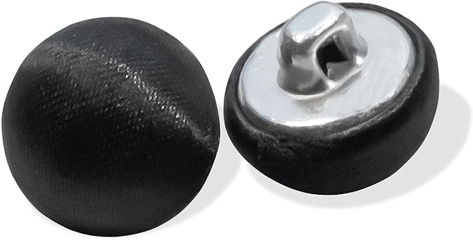 3/4" 100 Pcs Black Tuxado Suit Buttons 30L Black Satin Buttons 0.75 inch (19 mm) Round Fabric Covered Smooth Metal Shank Ideal for Tuxedo Shirt Formalwear Jacket Clothes Blouse Skirts