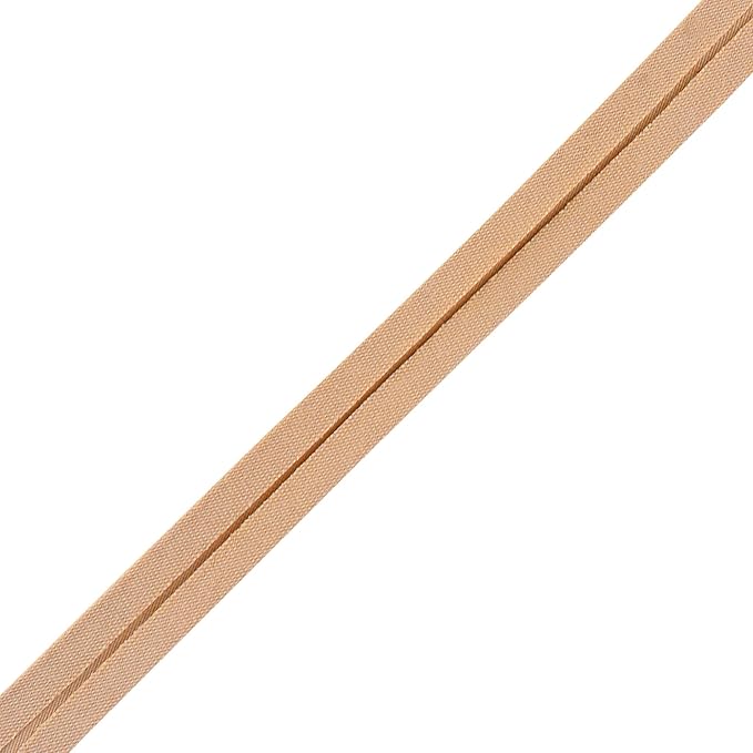 Mandala Crafts 55 Yards 1/4 Inch Tan Double Fold Bias Tape for Sewing - Bias Binding Tape for Quilting Binding, Hemming, Seam, and Fabric Piping