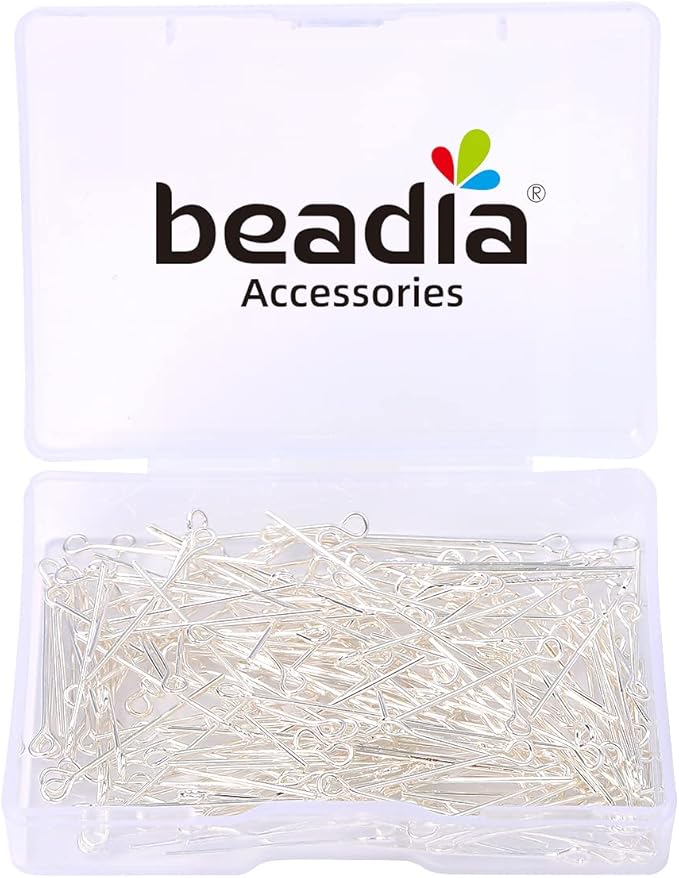 Silver Plated Open Eye Pins Non Tarnish 25mm 200pcs for Jewelry Making Findings