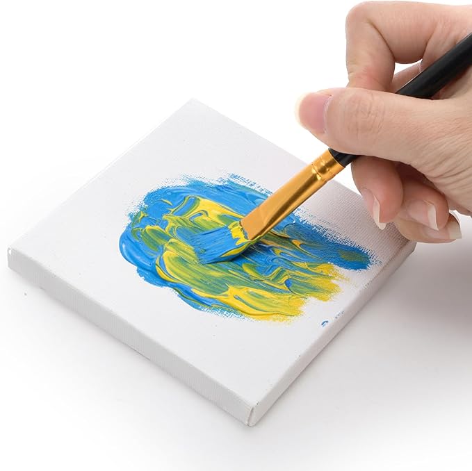 Tosnail 36-Pack Mini Stretched Canvas Panels, 4 x 4 Inches Small Square Canvas Boards for Painting Party, Arts and Crafts
