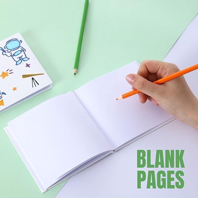 36 Pack Hardcover Blank Book,5x5 Inch Unlined Sketchbook Journal - 18 Sheets/36 Pages Each, Bulk Pack of White Hardcover Blank Books for Writing, Drawing Make Your Own Book, Multi-Purpose for Students & Adults