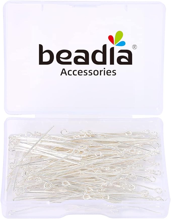 Silver Plated Open Eye Pins Non Tarnish 35mm 150pcs for Jewelry Making Findings
