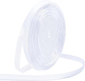 White Ribbon for Gift Wrapping 3/8 inch Sheer Organza Ribbon for Flower Bouquet Tulle Chiffon Ribbons for Wedding Invitations Christmas Halloween Decorations Crafts 50 Yards