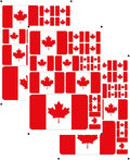 vmcoatdu Canada Flag Laser Printing Sticker 3 Pcs Decal in Multiple Sizes Stickers (Red Canada)