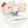Funto Mini Watercolor Set Travel Kit with 9 Colors, Leather Bag & Watercolor Paper, Portable Drawing & Painting Supplies for Beginners, Art Gift Set