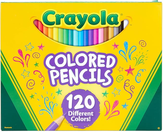 Crayola Colored Pencils Set (120ct), Coloring Book Pencils, Kids Classroom Art Supplies, Bulk Colored Pencils, Presharpened, Gifts for Kids, Ages 3, 4, 5
