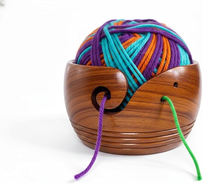 Personalized Wooden Yarn Bowl, Handmade Yarn Organizer Bowl, Rosewood Decorative Weaving Thread Storage bowls, Perfect for Mother's day Gifts