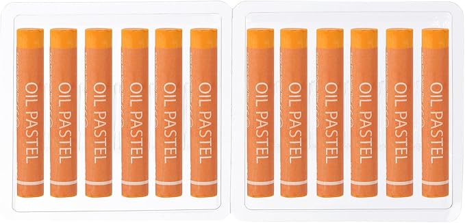 PATIKIL Light Orange Oil Pastels, 12Pcs Soft Oil Crayons Creamy Pastels Stick Art Supplies for Art Painting Drawing Blending Graffiti for Artists Beginners