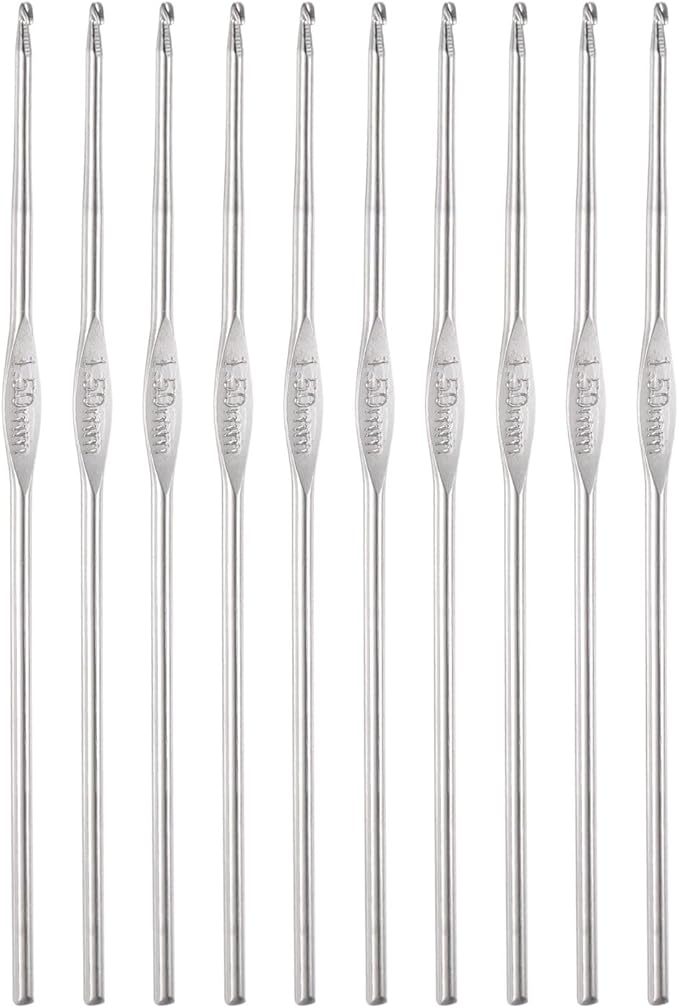 uxcell Stainless Steel Crochet Hook 1.5mm US Size 8 Knitting Needles for DIY Craft Yarn 10Pcs