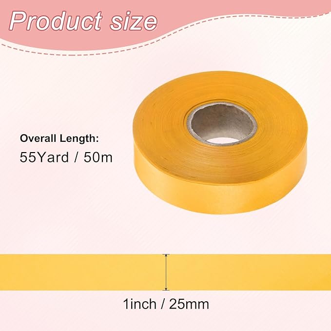 M METERXITY 1-Pack Extra Wide Single Fold Bias Tape, 1 Inch x 55 Yards Satin Bias Tape for Sewing/Seaming/Quilting/Hemming/DIY Crafts/Quilt Binding [Yellow]