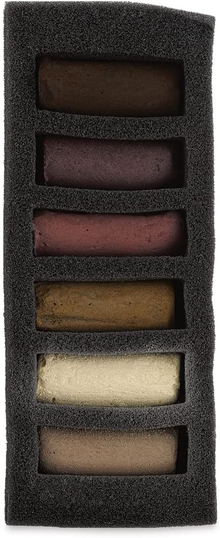 SENNELIER Extra-Soft Half Pastel 6 Stick Set, Set of 6, Portrait Dark Tones