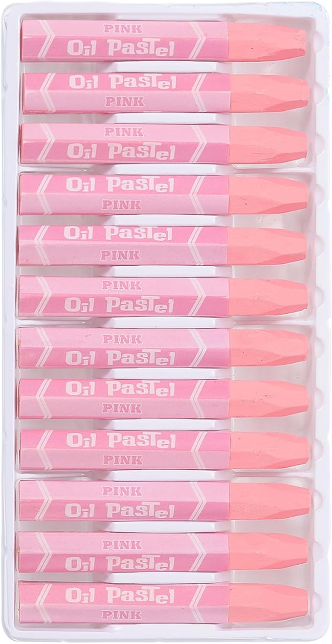 PATIKIL Pink Oil Pastels, 12Pcs Soft Oil Crayons Vibrant and Creamy Pastels Stick Art Supplies for Art Painting Drawing Blending Graffiti for Artists Beginners